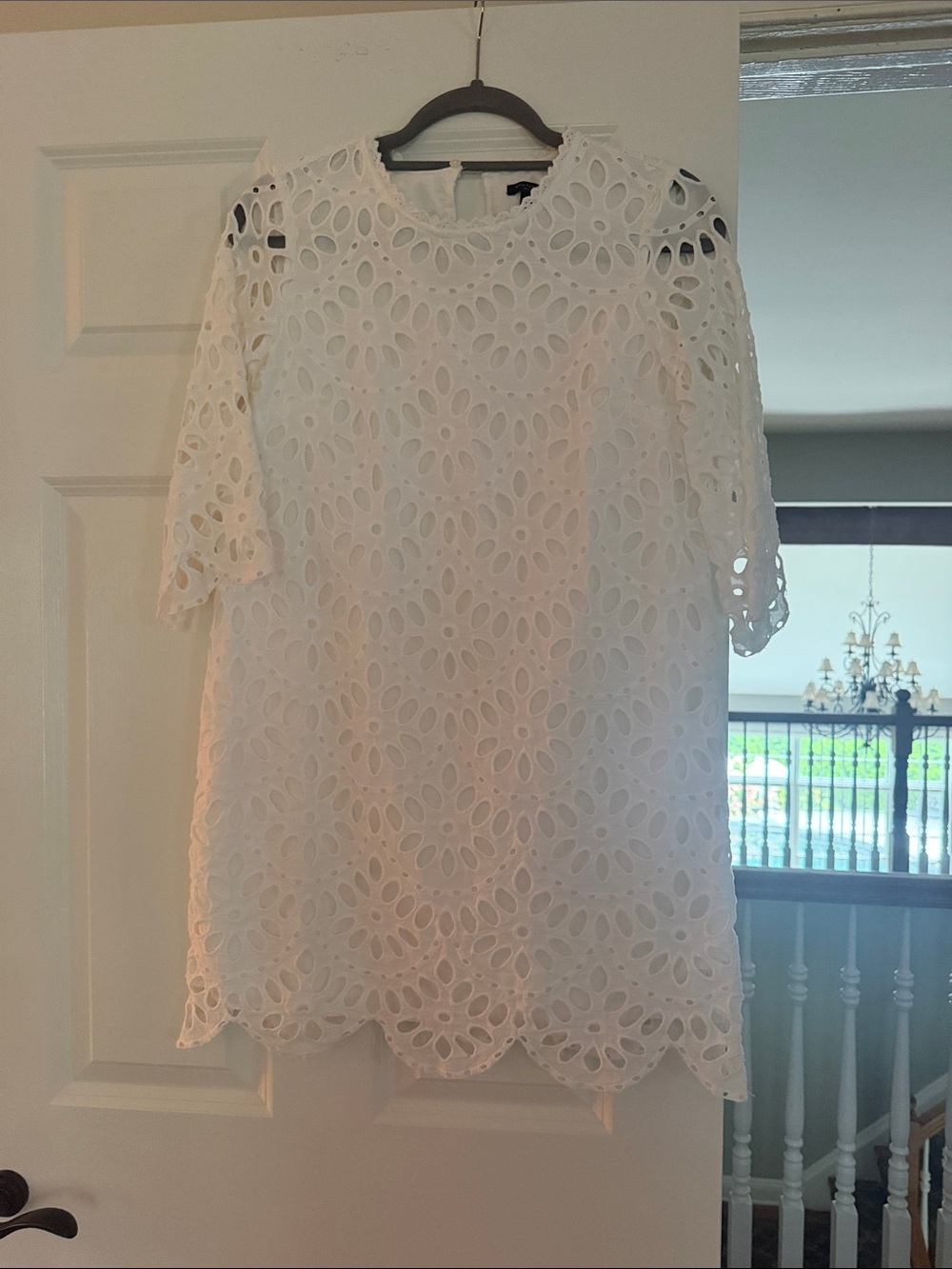 Ann Taylor White Eyelet Shift Dress